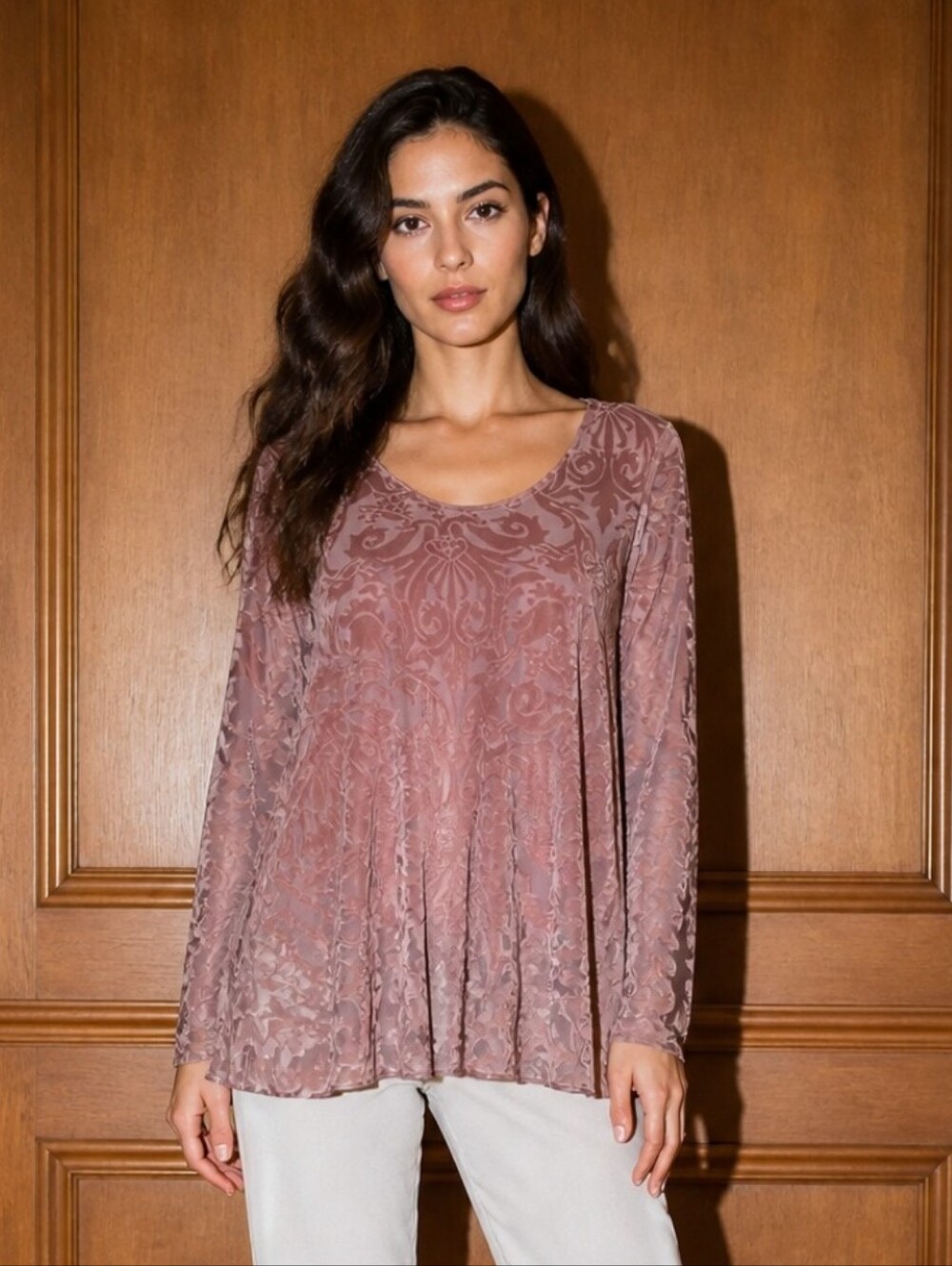 Vine Street Apparel Vintage Mauve Patterned Tunic Size Large